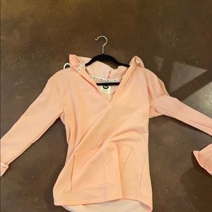 Bright orange v neck hoodie